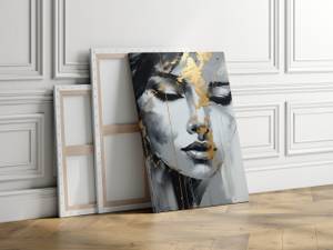 Image Sur Toile Visage Abstrait Portrait 40 x 50 x 50 cm