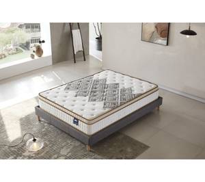 Bett+Taschenfederkernmatratze 120x190cm Grau - Naturfaser - 120 x 56 x 190 cm
