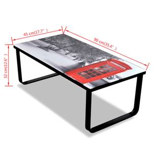 Couchtisch 241176 Glas - Metall - 45 x 32 x 90 cm