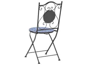 Set de bistrot CIGLIANO Noir - Bleu - Métal - 60 x 75 x 60 cm