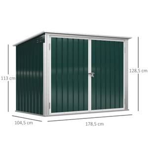 Mülltonnenbox 845-436V01 Grün - Metall - 105 x 129 x 179 cm