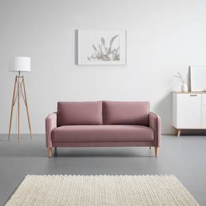 3-Sitzer-Sofa LIVIA Pink - Massivholz - Textil - 176 x 78 x 76 cm