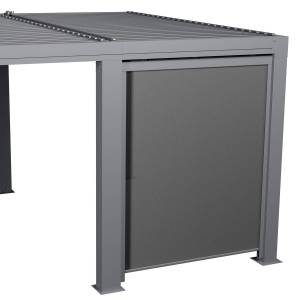 Halbautomatische Markise für Pergola Grau - Metall - 158 x 9 x 210 cm