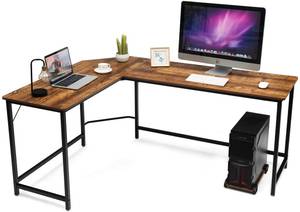 Computertisch Schreibtisch L-Form Braun - Holzwerkstoff - 125 x 74 x 168 cm