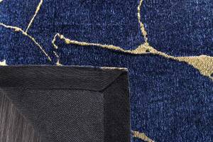 Teppich MARBLE Blau - Gold - Kunststoff - Stein - Textil - 240 x 1 x 160 cm