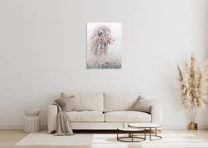 Acrylbild handgemalt König der Savanne Grau - Massivholz - Textil - 75 x 100 x 4 cm