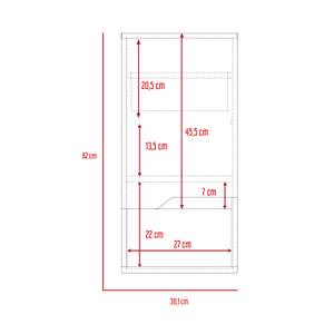 Armoire murale de salle de bain Laurent Bois manufacturé - 30 x 62 x 33 cm