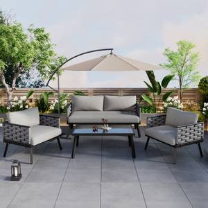 Gartenlounge-Set 4tlg Phanes Ⅱ Grau