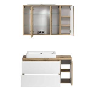 Badmöbel Set VASTO-WHITE (4-tlg.) Braun - Holzwerkstoff - 105 x 200 x 47 cm