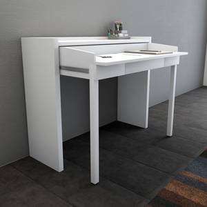 Console bureau extensible blanc Blanc