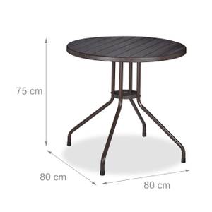 Table ronde de jardin Marron - Métal - Matière plastique - 80 x 75 x 80 cm