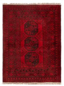 Teppich Afghan XVIII Rot - Textil - 101 x 1 x 140 cm