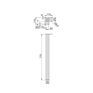 Quadratische Beine für Tisch, 50x50mm Grau - Metall - 22 x 7 x 74 cm