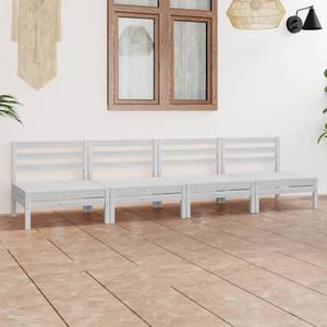 Garten-Lounge-Set Weiß - Massivholz - Holzart/Dekor - 64 x 63 x 64 cm