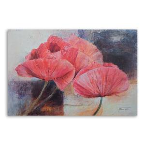 Leinwandbild Mohnblumen wie gemalt Rot 100 x 70 cm