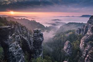 Tableau sunrise on the rocks 90 x 60 cm - Métal