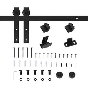 Schiebetor B81-034 Schwarz - Metall - 1 x 18 x 200 cm