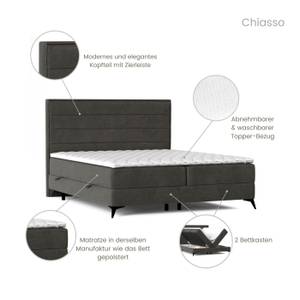 Boxspringbett Chiasso Graphit - Breite: 203 cm