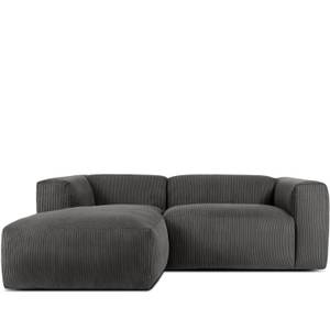 Ecksofa BUFFO 4-Sitzer Grau - Breite: 237 cm - Armlehne beidseitig montierbar - Ecke davorstehend links - Ottomane davorstehend links