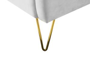 Doppelbett AMBILLOU Gold - Grau - Hellgrau - Breite: 197 cm