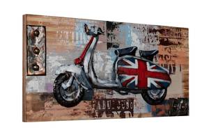 Tableau 3D Trip to London fait à la main Beige - Métal - En partie en bois massif - 100 x 50 x 7 cm