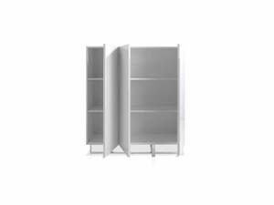 Weißes Sideboard mit Stahlbeinen Weiß - Holzwerkstoff - Metall - 120 x 135 x 42 cm