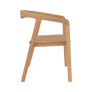 Chaise et Tabouret de jardin Kora Marron - Bois massif - 55 x 73 x 54 cm