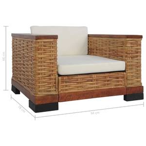 Sofa(2er Set) 298258-1 Braun - Rattan - Massivholz - Holzart/Dekor - 191 x 66 x 78 cm