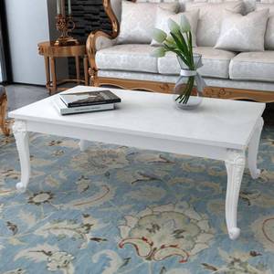 Table basse laquée 292870 Blanc - Bois manufacturé - Matière plastique - 65 x 42 x 115 cm