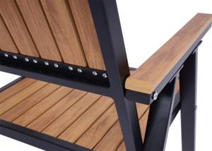 Gartenstuhl J95 (2er-Set) Schwarz - Teak Dekor