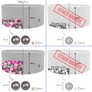 Bällebad mit Bällen Blau - Grün - Hellgrau - Orange - Rot - Gelb