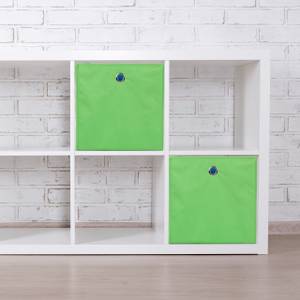 Lot de 4 bacs de rangement Vert - Argenté