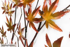 Wanddeko Metall Burning Leaves Orange - Metall - 113 x 74 x 5 cm