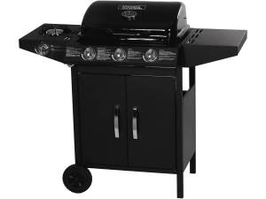 Gasgrill "Festa 4" - 4 Brenner, davon 1 Schwarz - Metall - 109 x 95 x 54 cm