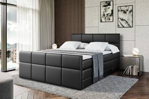 Boxspringbett ARDENI-Z KING Hochglanz Schwarz - Breite: 120 cm