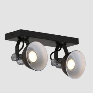 Strahler, Spots & Aufbaustrahler Fer / Aluminium - 1 ampoule - Noir - Blanc - Nb d'ampoules : 2