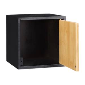 Kosmetiktücherbox schwarz Schwarz - Braun - Bambus - 15 x 15 x 15 cm