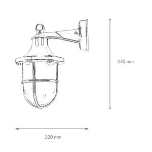 Wandleuchte SANTORIN Messing - Graumetallic - Durchscheinend - 14 x 27 x 22 cm - Durchmesser: 14 cm - Durchmesser Lampenschirm: 14 cm