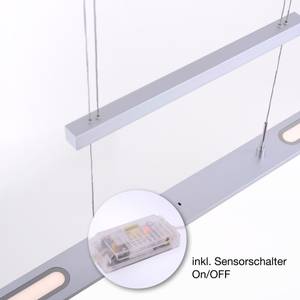 LED Pendelleuchte Touch CCT Silber - Metall - 100 x 166 x 100 cm