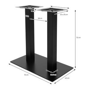 Piètement de table-Double ML-DESIGN Set Noir - Métal - 43 x 72 x 70 cm