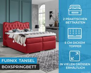 Boxspringbett TANSEL Rot - Breite: 164 cm