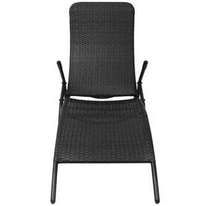 Sonnenliege 294025 Schwarz - Kunststoff - Polyrattan - 61 x 95 x 147 cm