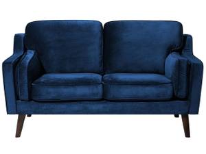 2-Sitzer Sofa LOKKA Blau - Marineblau - Eiche Dunkel - Textil