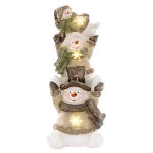 LED Schneeman Trio Deko Figur 70 cm Weiß - Textil - 26 x 24 x 70 cm