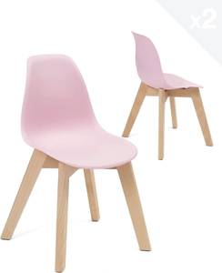 Chaise scandinave enfant JUBA (lot de 2) Rose foncé