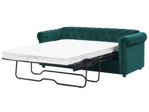 Canapé 3 places CHESTERFIELD Vert émeraude - Vert - Chêne foncé - 200 x 75 x 90 cm