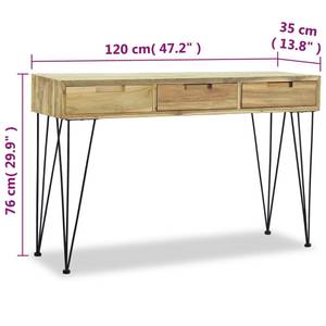 Konsolentisch 244573 Braun - Massivholz - Holzart/Dekor - 35 x 76 x 120 cm