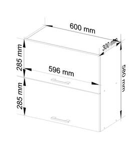 Meuble de Cuisine haut OLIWIA 60 2T Blanc - Bois manufacturé - 60 x 58 x 30 cm