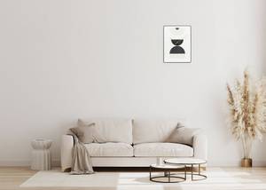 Design Wanduhr THE HOURGLASS. Weiß - Holzwerkstoff - 35 x 60 x 1 cm