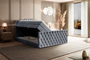 Boxspringbett VILA-1-Z KING Hellgrau - Breite: 120 cm